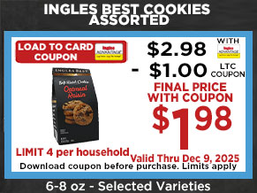 Download load to card coupons before purchase. Coupon limits apply. Valid through December 9, 2025.