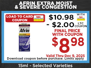 Download load to card coupons before purchase. Coupon limits apply. Valid through December 9, 2025.